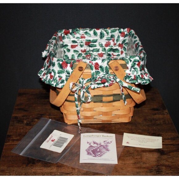 Longaberger Christmas Edition 1995 Cranberry Basket Liner & Protector 19518 - Picture 1 of 3